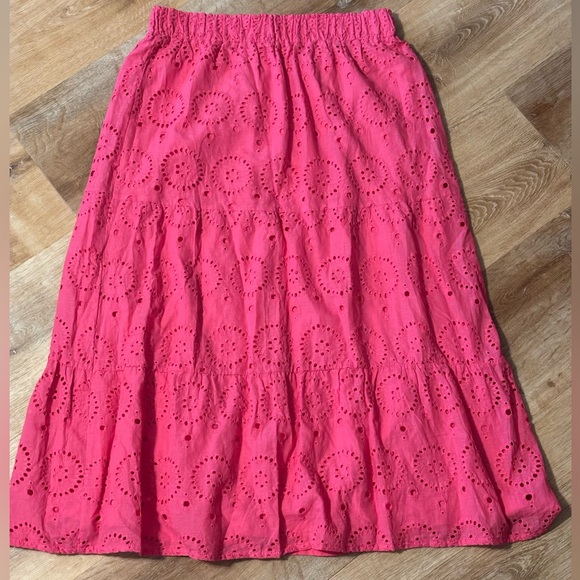 Pink Lily Eyelit Lace Midi skirt size XL - Picture 1 of 8